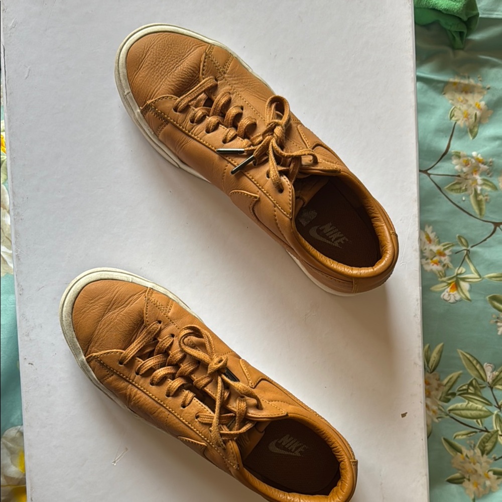 Nike Lab Brown Leather Sneakers Blazer Studio low